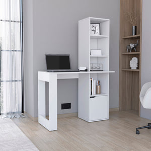 Iowa Computer Desk with 1-Cabinet and 4-Tier Bookcase