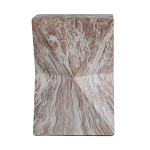 Round Outdoor Geometric End Table - Marble