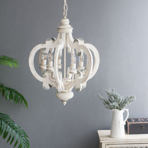 Farmhouse 6-Light Wood Chandelier Pendant Light Fixture