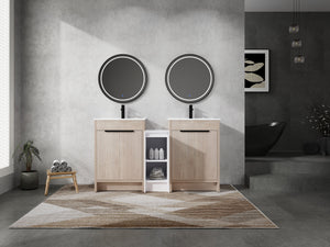 60 Inch Freestanding Bathroom Vanity with Ceramic Sink