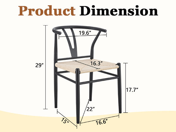 Wesborn Chair - Y-Shaped Medieval Style Armchair for Dining Table, Set of 4