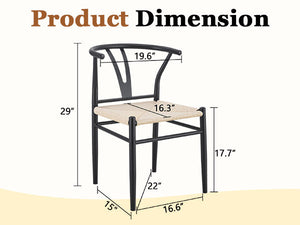 Wesborn Chair - Y-Shaped Medieval Style Armchair for Dining Table, Set of 4