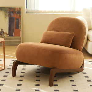 Cute Accent Chair with Solid Wood Legs