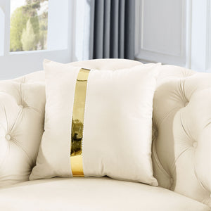 Button Tufted Couch With 2 Pillows, 3 Seater Luxury Chesterfield Sofa
