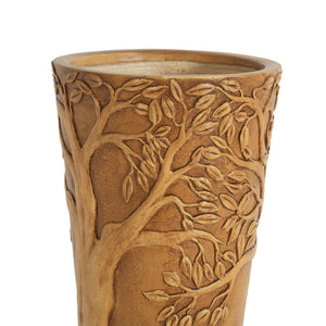 Tall Antique Bronze Tree-Embossed MGO Planter