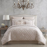 Tinley White and Silver Jacquard Comforter Ensemble