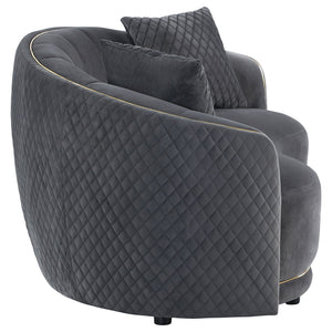 Lorraine - 2 Piece Upholstered Sofa Set With Tufting Trim - Dark Gray
