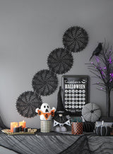 Plaid Fabric Pumpkin – 7'' Black & White Halloween Decoration Accent