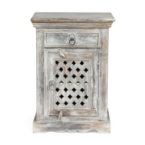 Wooden Nightstand With 1 Drawer 1 Door