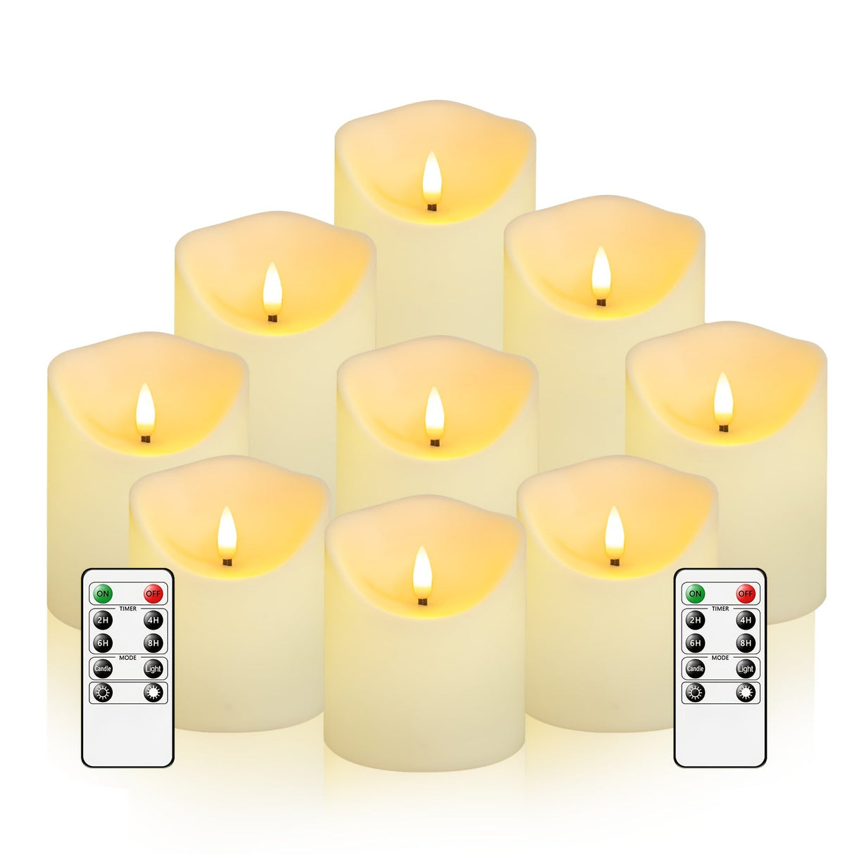 Flickering Flameless LED Candles – 9pcs Set w/ Remote & Timer for Decoration