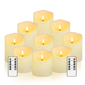 Flickering Flameless LED Candles – 9pcs Set w/ Remote & Timer for Decoration