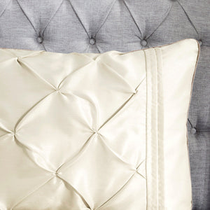 7 Piece Tufted Comforter Set Ivory Queen