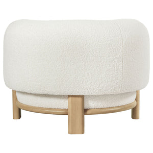 Lawler Upholstered Barrel Back Accent Chair Ivory and Natural