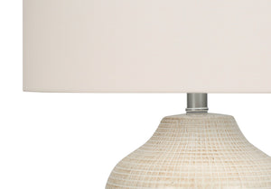 Lighting, 26'h, Table Lamp, Cream Ceramic, Ivory / Cream Shade, Contemporary