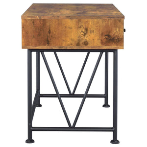 3 Drawer Writing Desk With Handles - Brown