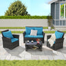 Apollo Four-Piece Wicker Patio Conversation Ensemble