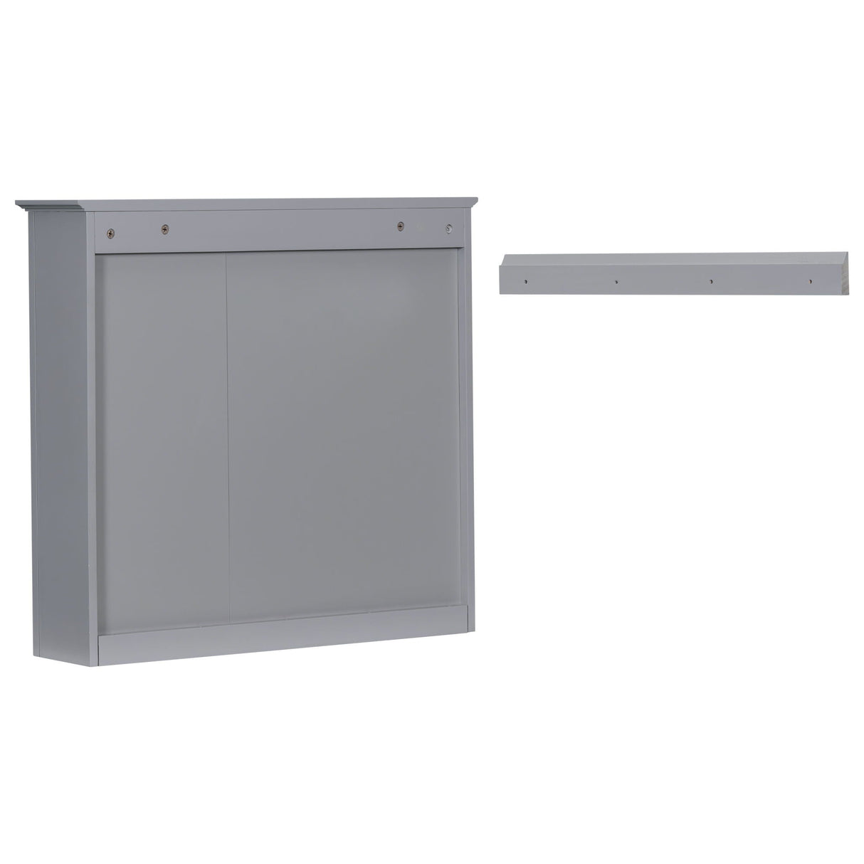 Bathroom Vanity With Top Sink, 2 Doors And 3 Drawers, Freestanding Set With Mirror Cabinet