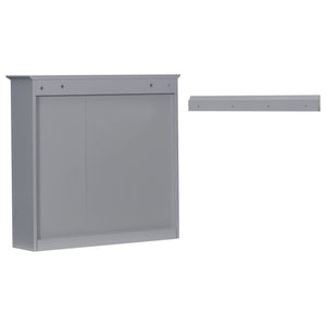 Bathroom Vanity With Top Sink, 2 Doors And 3 Drawers, Freestanding Set With Mirror Cabinet