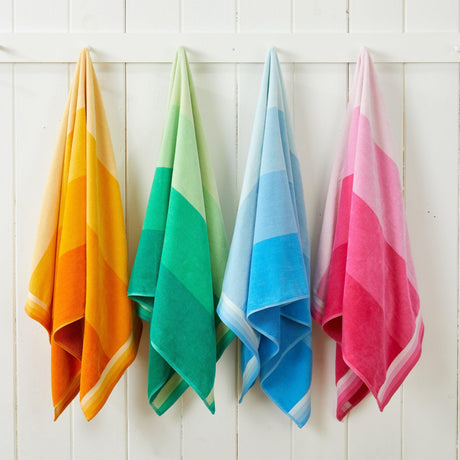 Cotton velour cabana stripe beach towel - novia collection