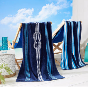 Cotton Velour Beach Towels 2-Pack - Maui Collection