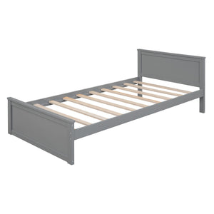 Loft Bed With A Twin Size Standalone Bed, Shelves, Desk, And Wardrobe