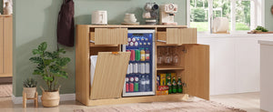 K&K 59" Coffee Bar Cabinet with Fridge Space