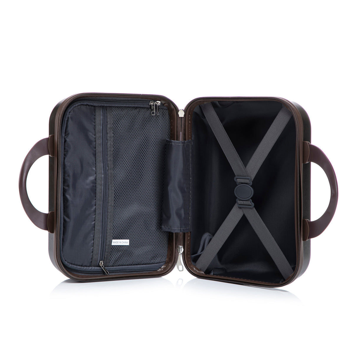 14'/20' 2-Pcs ABS Spinner Wheel Luggage Set with Combination Lock and Front Opening Design