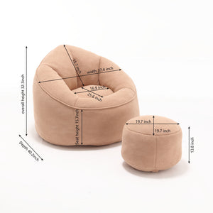 Bedding Bean Bag Sofa Chair High Pressure Foam With Footrest