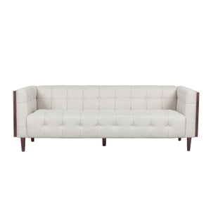 Contemporary Mid-Century Charm 3 Seater Sofa With Button Tufted Waffle Stitching