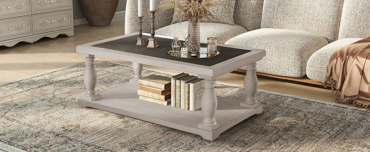 Vibe Haus Farmhouse Rectangular Coffee Table