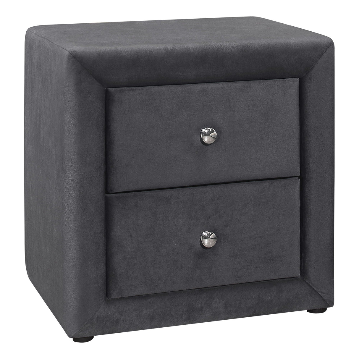 Nightstand with Storage Drawer, Upholstered, Transitional