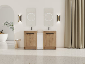 60 Inch Freestanding Bathroom Vanity with Ceramic Sink