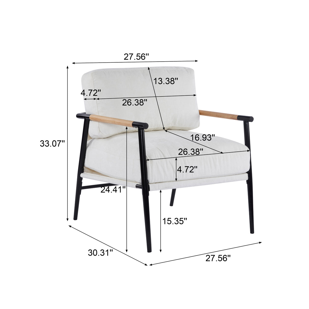 Portwyn Modern Accent Chair with Plush Cushions