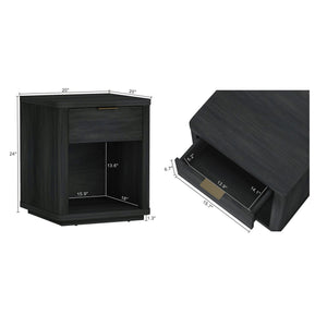 Evelyn - Nightstand With 1 Drawer And Open Shelf