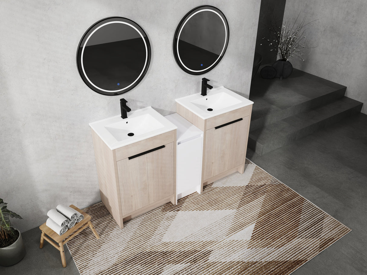 60 Inch Freestanding Bathroom Vanity with Ceramic Sink
