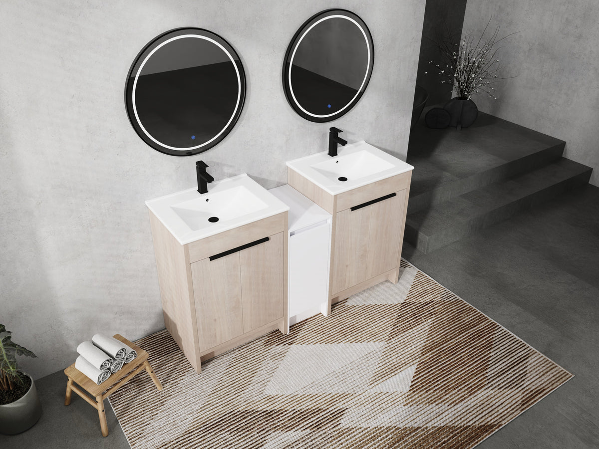 60 Inch Freestanding Bathroom Vanity with Ceramic Sink