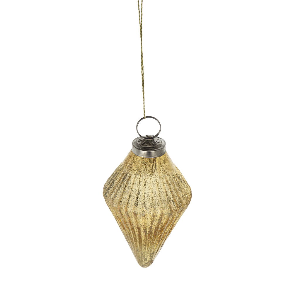 Gold Glass Decorative Hanging Ball Christmas Ornaments - Set of 6 or 12