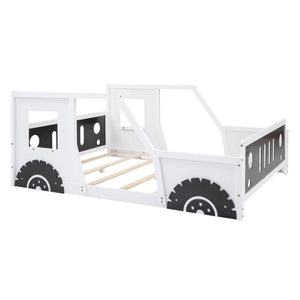 Classic Car Shaped Platform Bed With Wheels