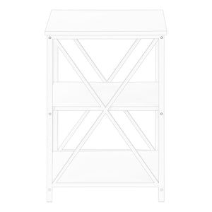 3 Tier Accent Table, Side Marble Look Contemporary & Modern
