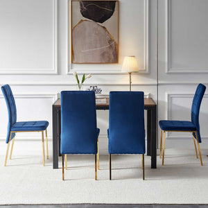 5 Pieces Dining Set Including High Back Color Legs Nordic Dining Chair & Creative Design Dining Table