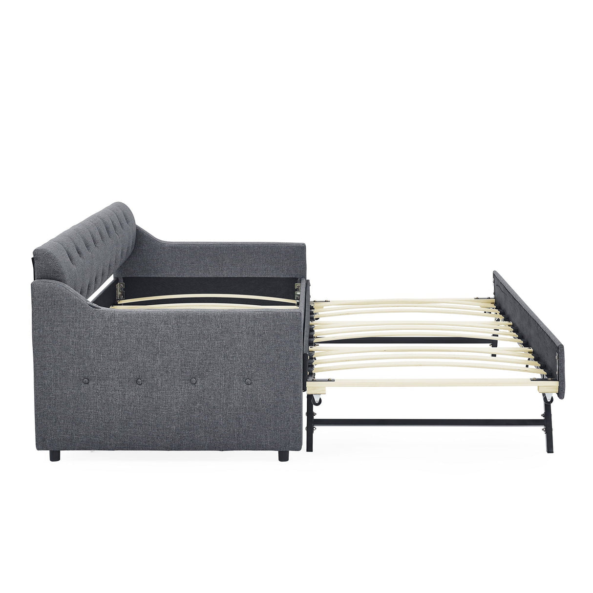 Size Upholstered Daybed With Trundle And USB Charging Armrest