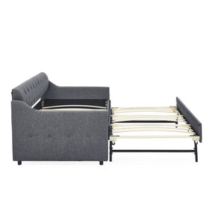 Size Upholstered Daybed With Trundle And USB Charging Armrest