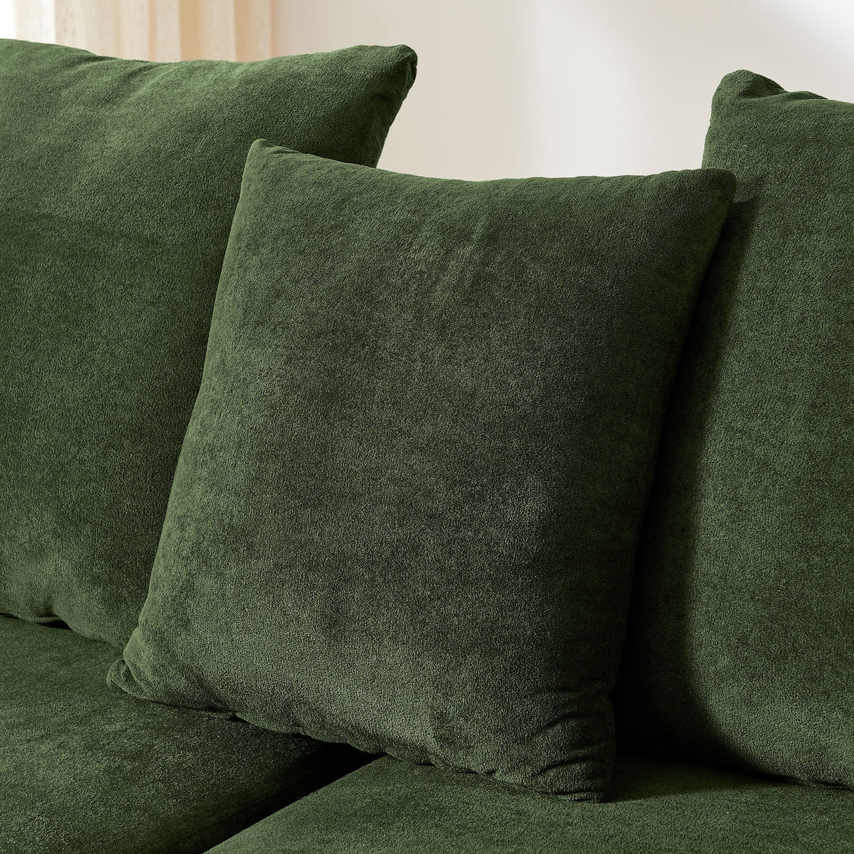 110.25x67'' Modern Upholstered L-Shape Sectional Sofa Velvet Green