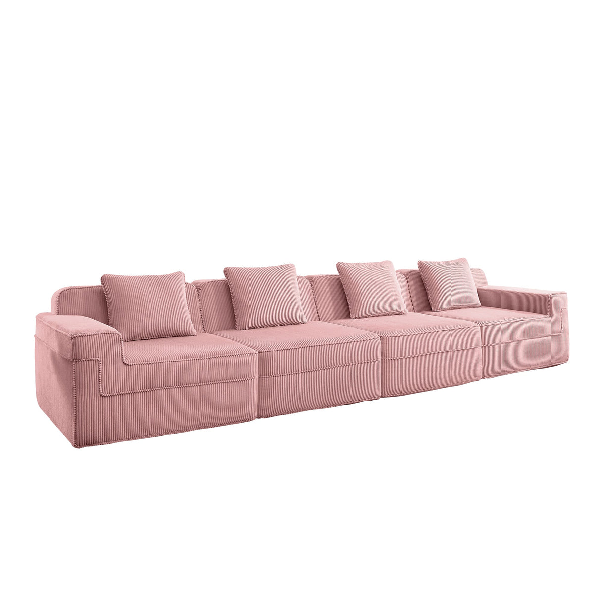 Modular 4 Seat Boneless Sofa, Cloud Sectional Couch