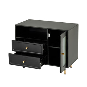 Modern Makeup Vanity Desk With Mirror And Lights Retractable Design Engineered Wood - Black