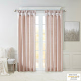 Twist tab lined window curtain panel blush 50x95"