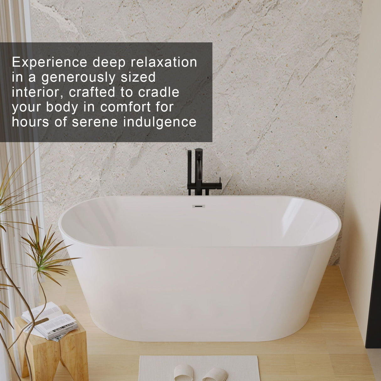 Glossy Freestanding Bathtub With Toe Tap Drain