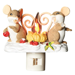 Charming Tails Mice by Campfire Night Light