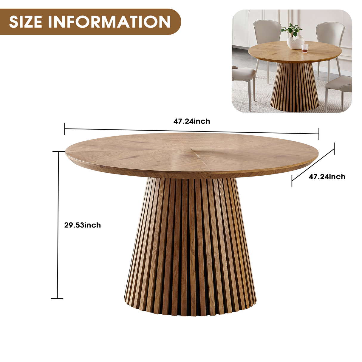 Wooden Dining Table - Modern Round Kitchen Design