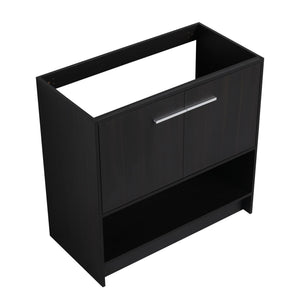 Modern Bathroom Vanity With Ceramic Sink, Freestanding Cabinet, Soft Closing Doors